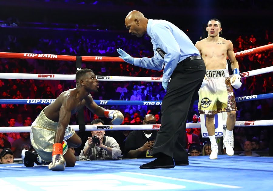 GHANA'S RICHARD COMMEY LOSES IBF LIGHTWEIGHT TITLE TO TEOFIMO LOPEZ VIA TKO 60