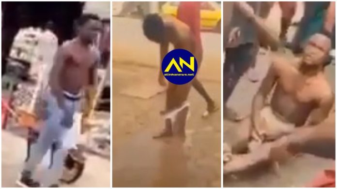 Young man runs mad in the streets after failed money ritual attempt - (watch video). 46