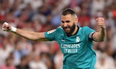 Real Madrid a step closer to winning La Liga after Benzema's late goal earns 3-2 victory at Sevilla. 46