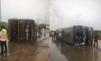 Military bus involved in a gory accident on Tema Motorway. 51