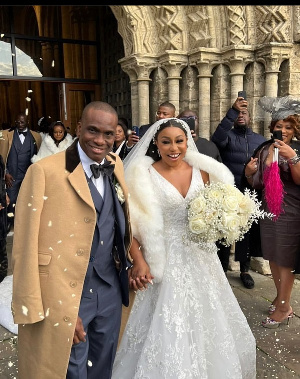 Check out beautiful pictures, videos from Rita Dominic's white wedding in England. 56